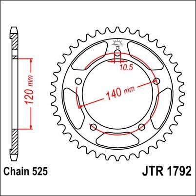 Звезда задняя JT Sprockets JTR 1792.42